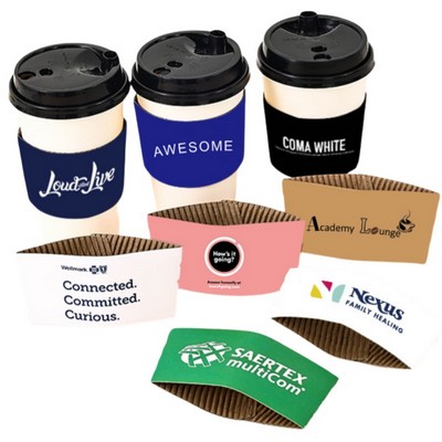 Full-Color Custom Printed Thick Paper Coffee Sleeves Suitable for 10-20 Ounce Cups