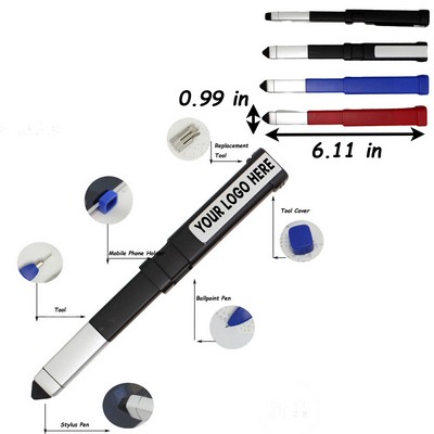 Multi Function Tool Pen w/ Stylus and Screwdriver Bits