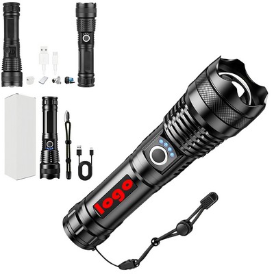 Flashlight Rechargeable Zoomable Adjustable Brightness