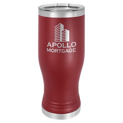Polar Camel Maroon 20 oz. Pilsner with Clear Lid