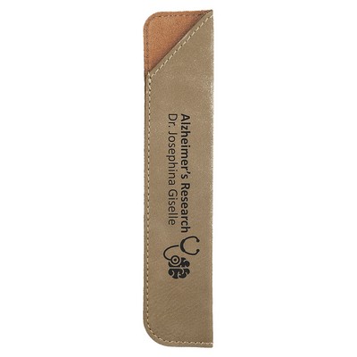 6 1/4" Light Brown Leatherette Pen Sleeve