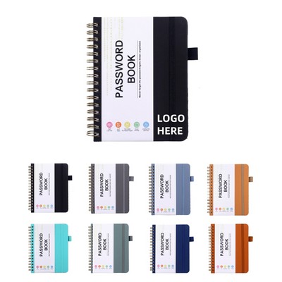 A6 Password Book w/ Strap-112 Pages