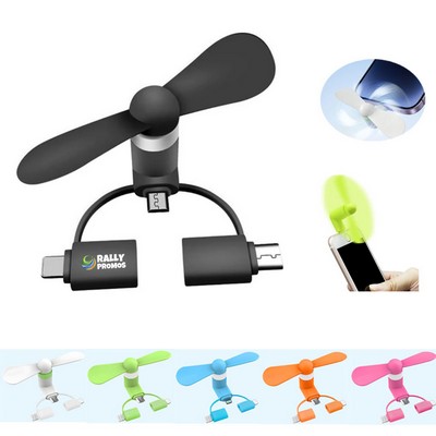 3 In 1 Mini Cell Phone Fan