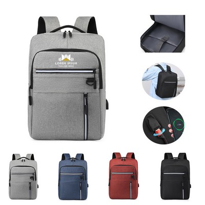 Travel Business College Laptop Backpack With USB Port