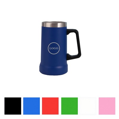 24oz Large-Capacity Double-Layer Beer Mug With Handle