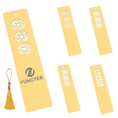 Hollowed Out Metal Bookmark With Tassel