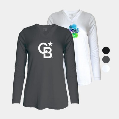 Women's Long Sleeve Jersey V-Neck Tee