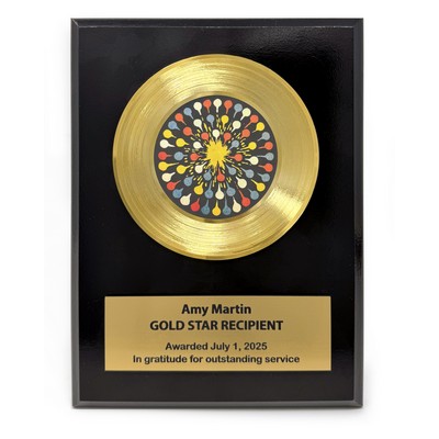 Mini Gold Record Award - 6" x 8" Black Plaque