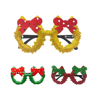 Christmas Decorative Glasses with Wreath Design