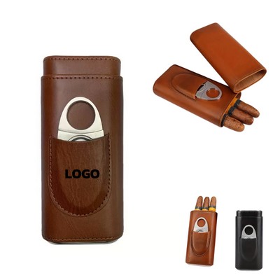 Custom Cigar Travel Humidors with Cigar Cutter