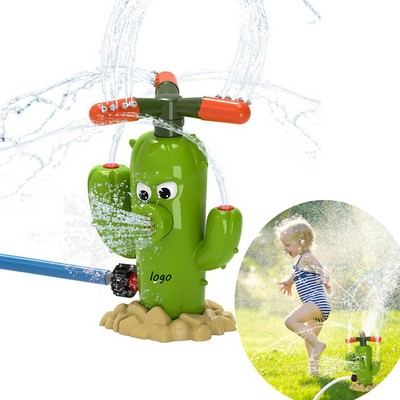 Cactus-Shaped Rotating Lawn Sprinkler Toy