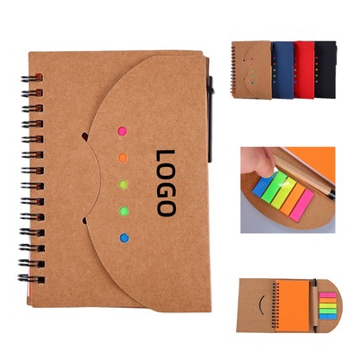 Kraft Paper Cover Notebook with Pen Sticker