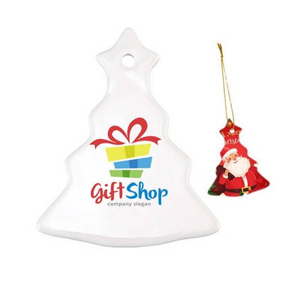Tree Shaped Ceramic Christmas Hanging Ornament