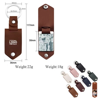 Personalized Photo/Text PU Leather Keychain