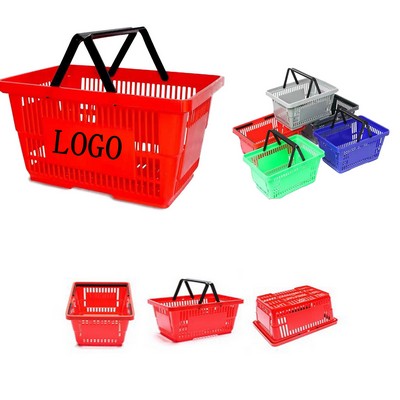 Rectangular Plastic Grocery Carrier Basket