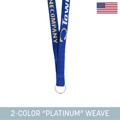1/2" Woven Lanyard w/ Split Ring - "Platinum" Weave
