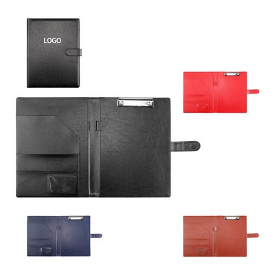 Multifunctional PU Leather A4 Business Magnetic Folder with Card Holder