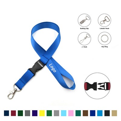 3/4" Vibrant Lanyard with Lobster Clasp and Plastic Buckle