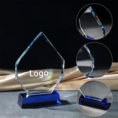 Blue Base Crystal Diamond Trophy