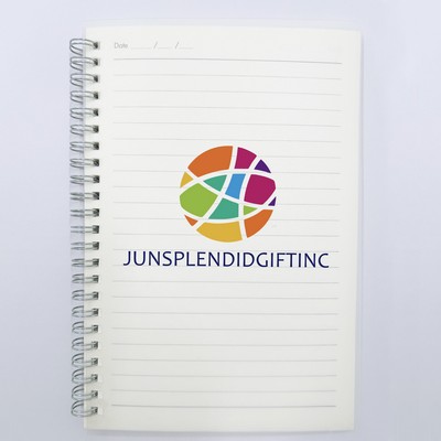 A5 PVC Vinyl Touch Cover Pocket Business Spiral Notebook 100 Sheets Lined Bound Journal