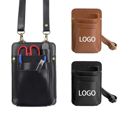 Leather Hairdressing Scissors Tool Waist Bag