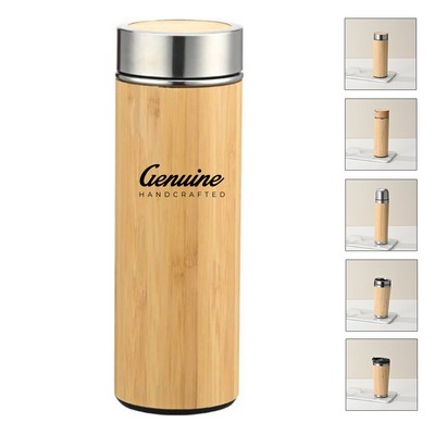 16oz Bamboo Stainless Steel Vacuum-sealed Tumbler