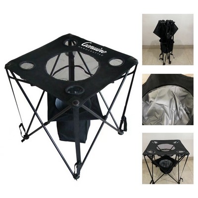 Portable Adventure Table with Cup Holder and Storage Basket