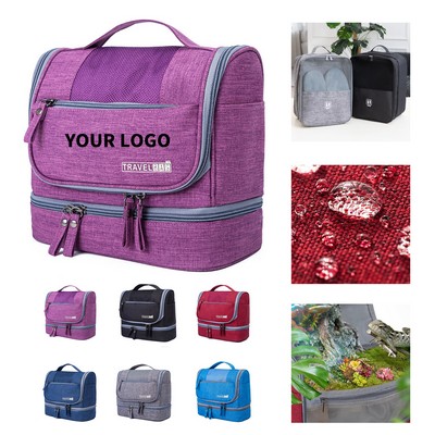 Hanging Travel Makeup Organizer Double Layer Bag