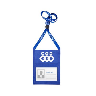 4.25" X 3.15" Front Clear Window Pouch Wallet With Lanyard W/Back Zipper And Phone Holder