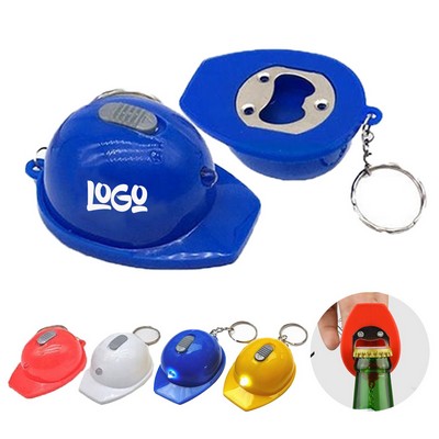 3" 1 Safety Helmet LED Bottle Opener Keychain