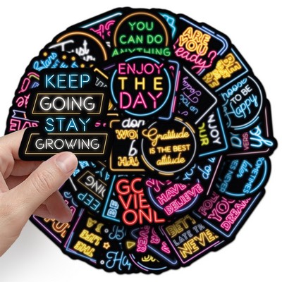 50pcs Neon Inspirational Stickers Pack