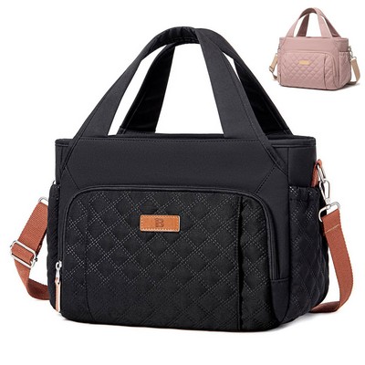 Multi-Pocket Oxford Insulated Cooler Lunch Bag w/ Handle