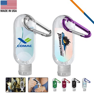 PureVibe Clear Bottle Clear Sanitizer With Carabiner - 1.9 OZ.