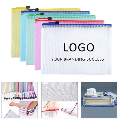 A4 PVC Waterproof Document File Bag W/ Zipper