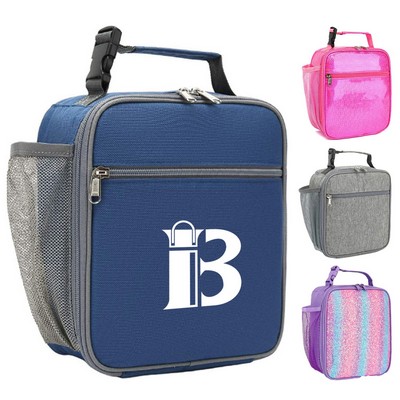 1.5L Oxford Insulated Cooler Lunch Bag w/ Handle for Kids