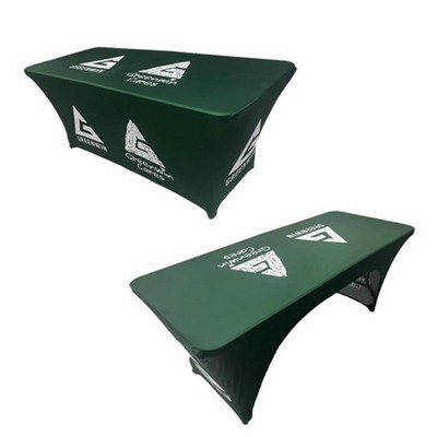 Heavy-Duty 4' Fitted Table Cover Custom Full-Print Stretch Fabric with 300GSM