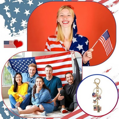 4th of July Keychain - Patriotic American Party Accessory and Gift