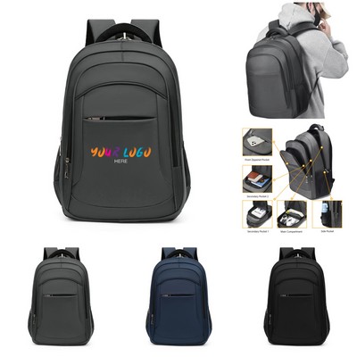 Multi-Compartment Nylon Laptop Backpack