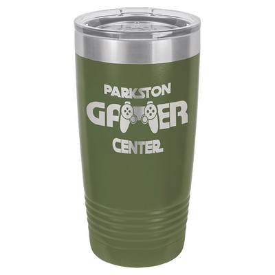 Polar Camel 20 oz. Olive Green Ringneck Tumbler with Logo Lid