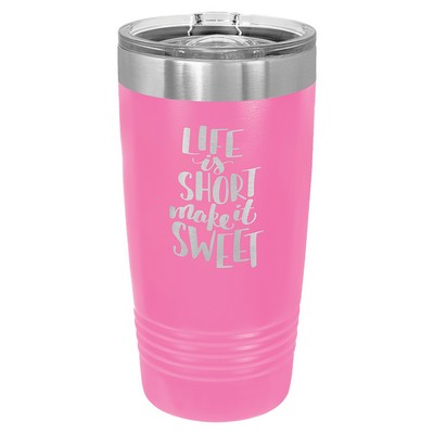 Polar Camel 20 oz. Pink Ringneck Tumbler with Slider Lid