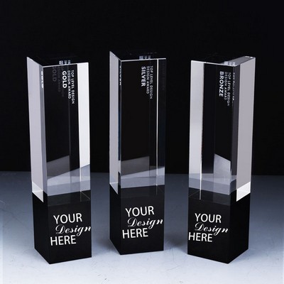Rectangle Tower Crystal Trophy Award