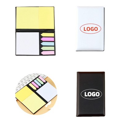 White Leather Sticky Note Pad