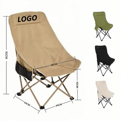 High-Back Folding Moon Chair for Outdoor Camping