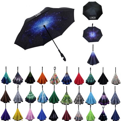Windproof Vented Double Canopy Golf Umbrella