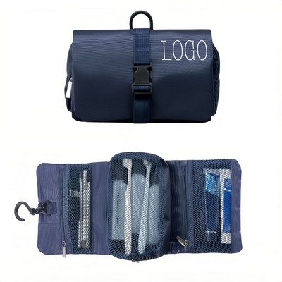Foldable Hanging Toiletry Bag With Snap Buckle