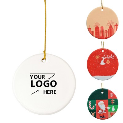 3" Round Ceramic Ornament