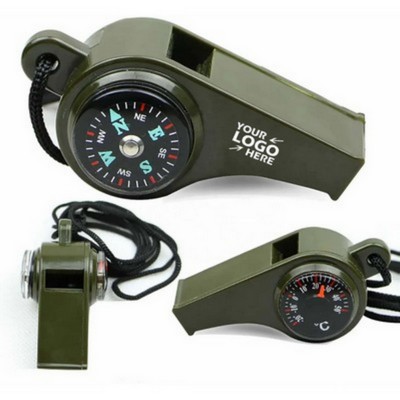Multi Function Survival Whistle Compass