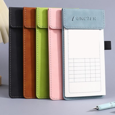 7.95 x 3.98" Magnetic PU Leather Clipboard W/Pen Holder