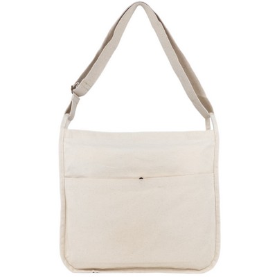 Blank Urban 11 oz Canvas Messenger Bag | Crossbody Laptop Travel Commute (14x14x5)