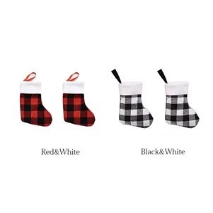 Plaid Christmas Stocking Ornament (Small)